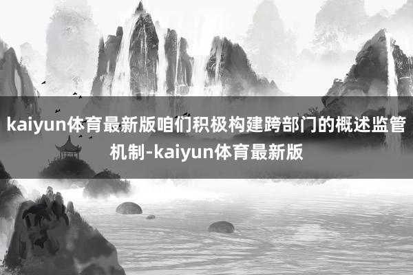kaiyun体育最新版咱们积极构建跨部门的概述监管机制-kaiyun体育最新版