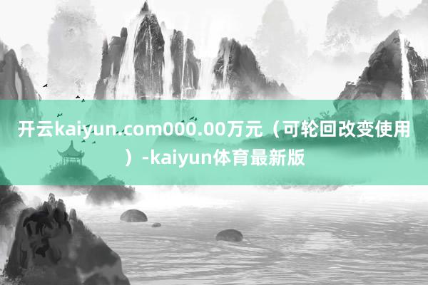 开云kaiyun.com000.00万元（可轮回改变使用）-kaiyun体育最新版