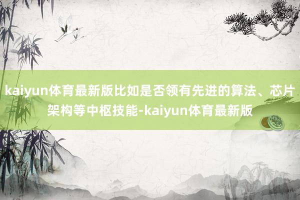 kaiyun体育最新版比如是否领有先进的算法、芯片架构等中枢技能-kaiyun体育最新版
