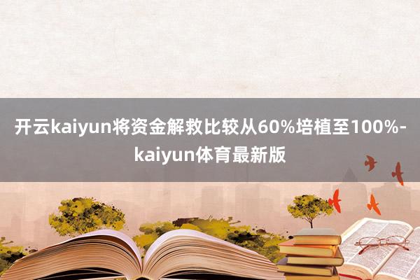 开云kaiyun将资金解救比较从60%培植至100%-kaiyun体育最新版