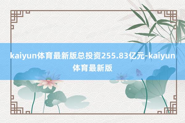 kaiyun体育最新版总投资255.83亿元-kaiyun体育最新版