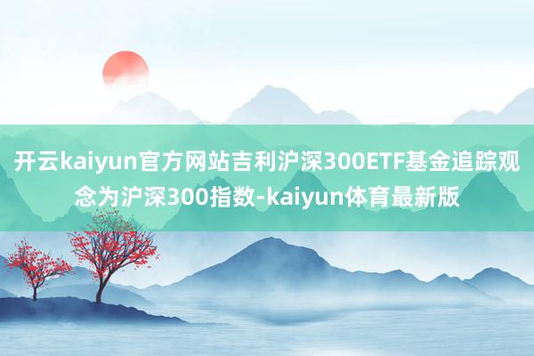 开云kaiyun官方网站吉利沪深300ETF基金追踪观念为沪深300指数-kaiyun体育最新版