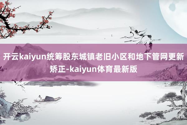 开云kaiyun统筹股东城镇老旧小区和地下管网更新矫正-kaiyun体育最新版